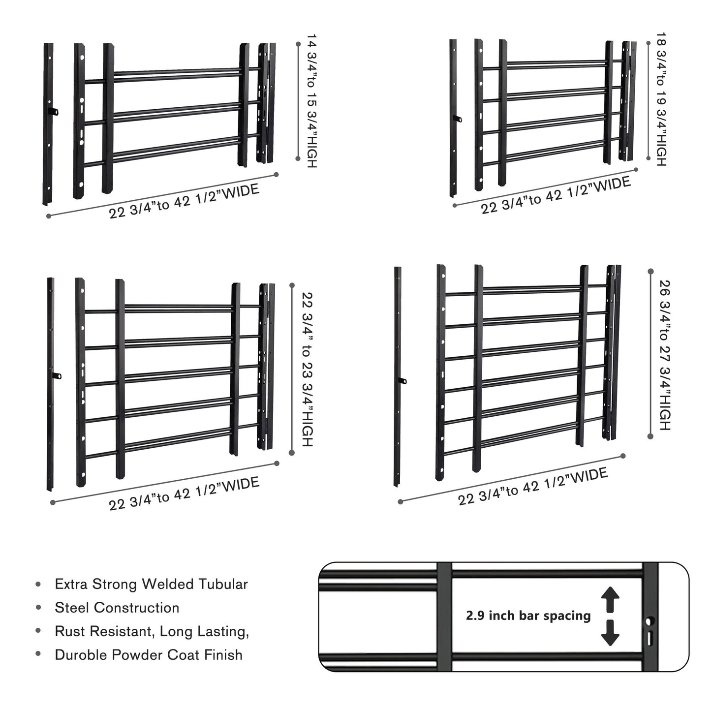 Hinged 4-Bar Window Guard