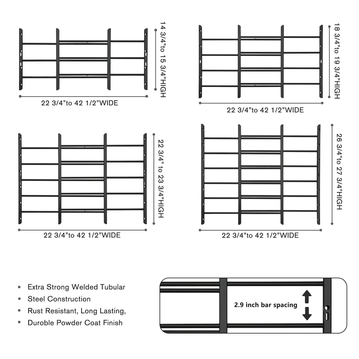 Fixed 6-Bar Window Guard