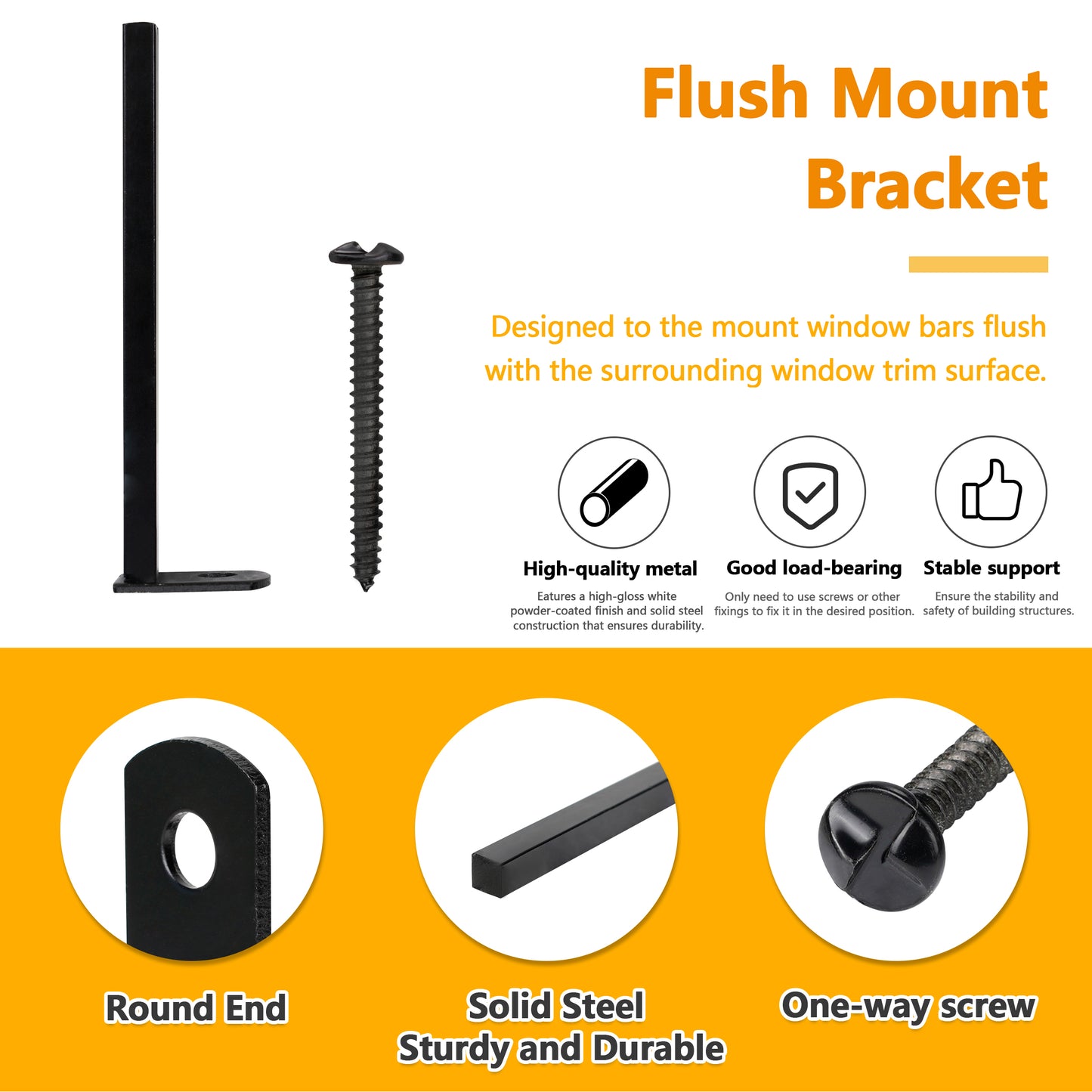 Steel Inside-Mount Window Bar Bracket(4-Pack)