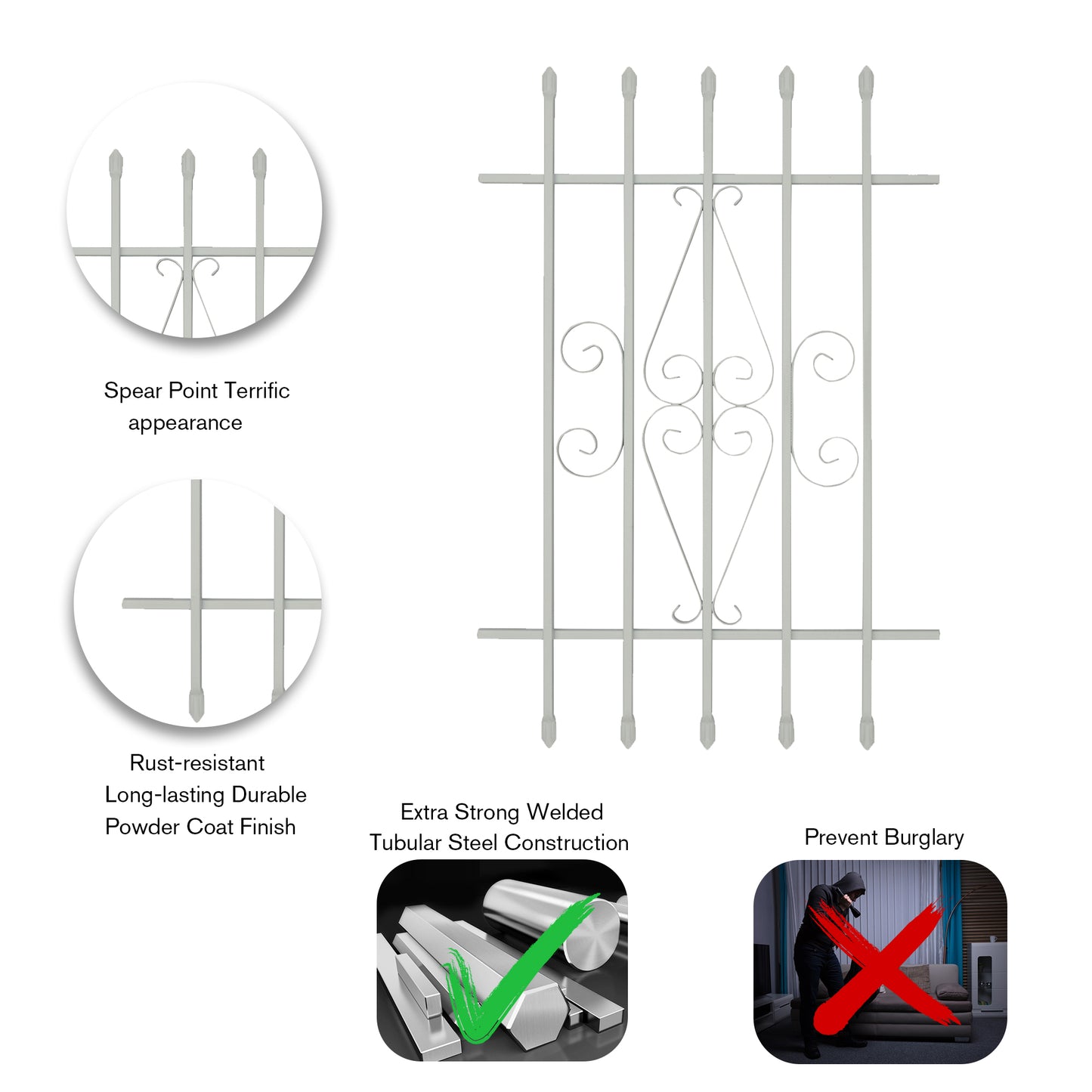 Spear Point Window Bar Guard 30" x 54"