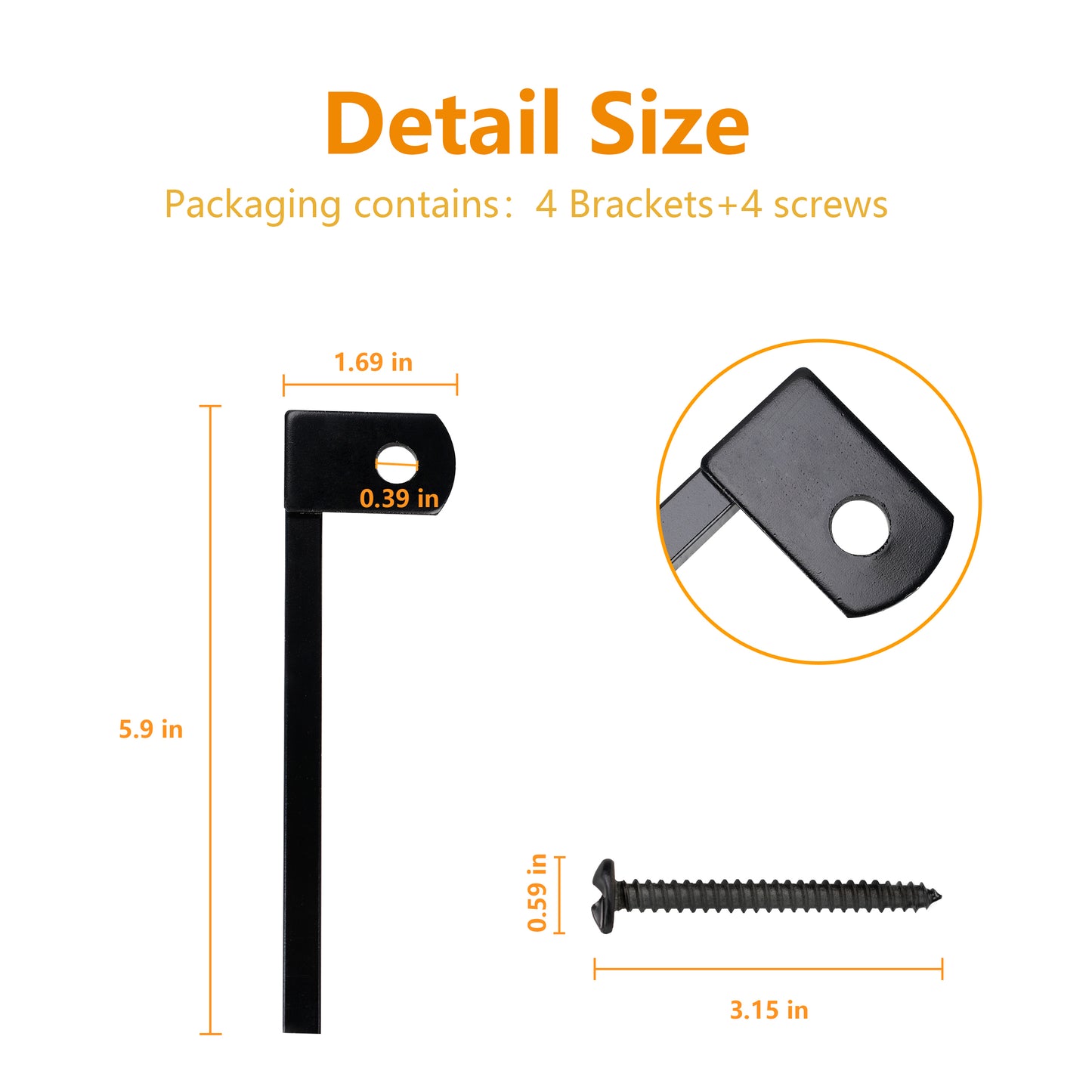 Flush-Mount Window Bar Brackets (4-Pack)