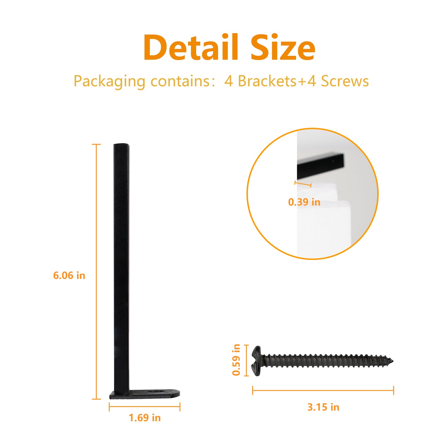 Steel Inside-Mount Window Bar Bracket(4-Pack)