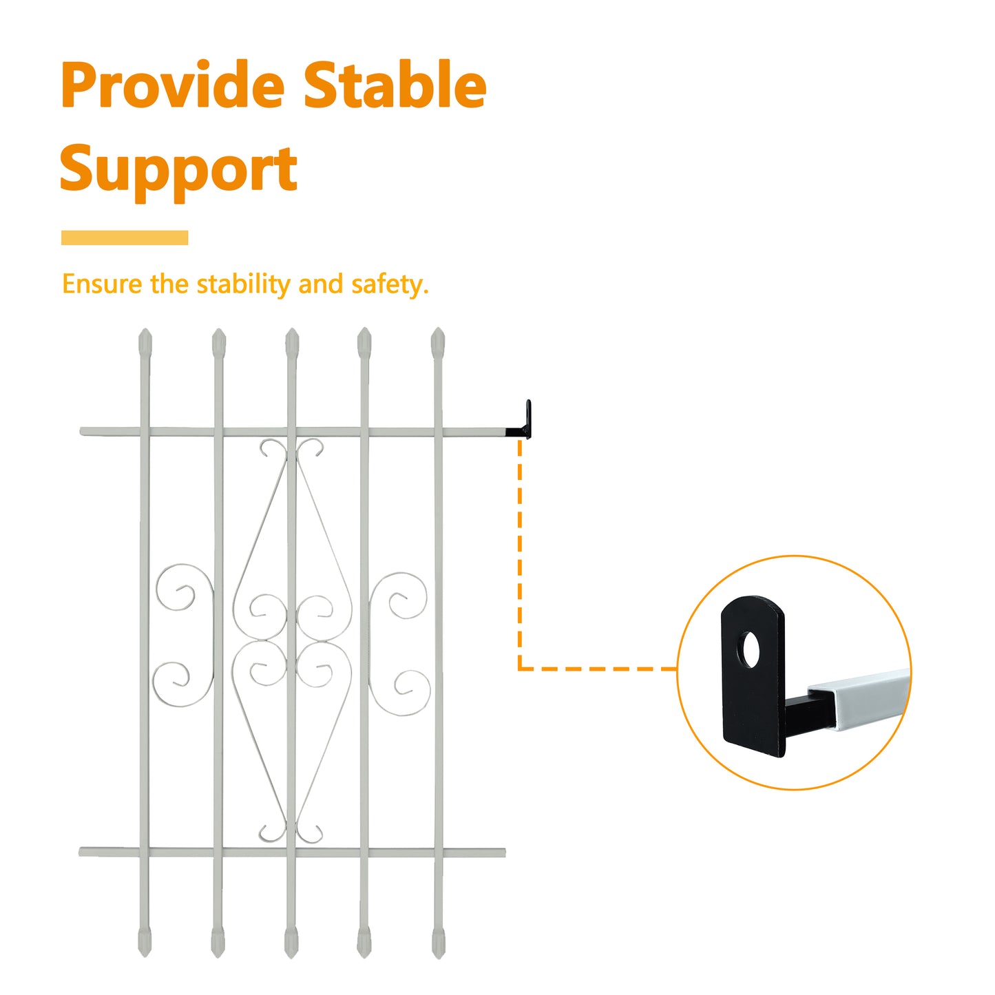 Steel Inside-Mount Window Bar Bracket(4-Pack)