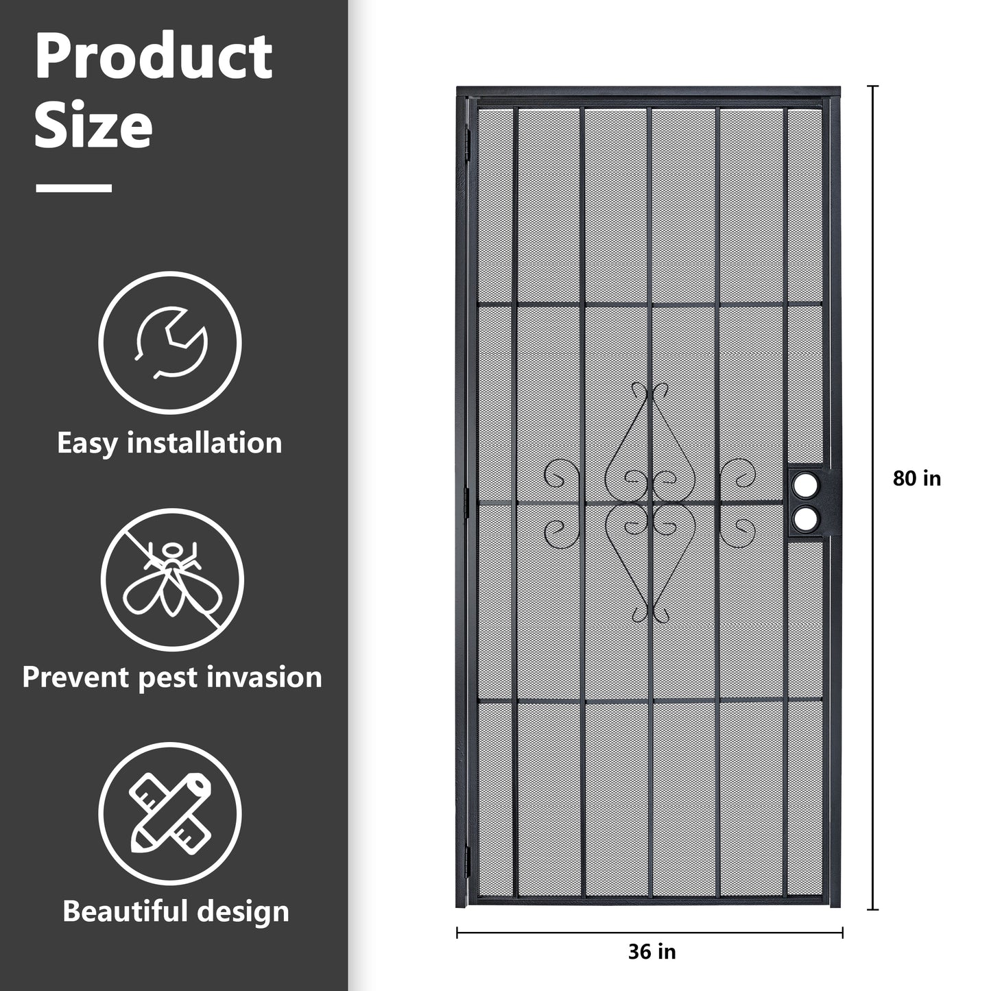Security Screen Door #A6711 (Will not ship)