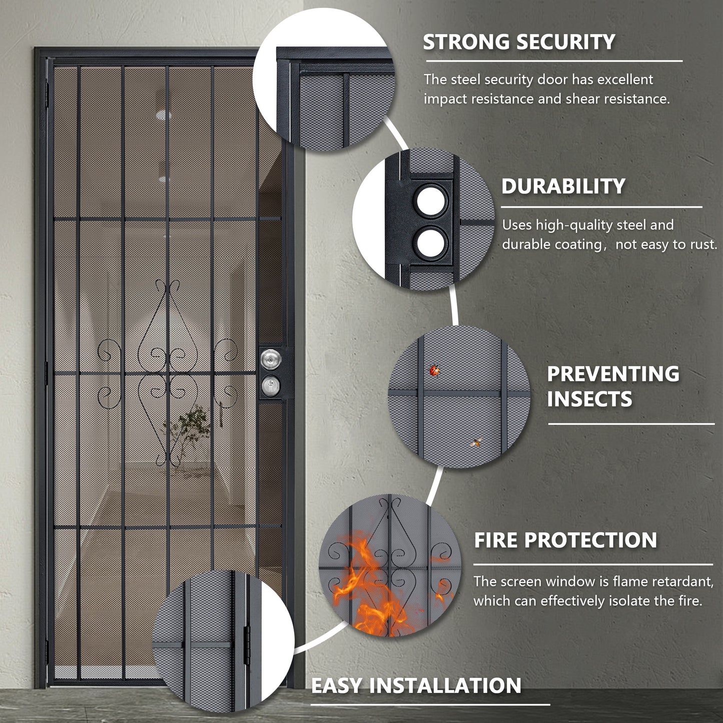Security Screen Door #A6711 (Will not ship)