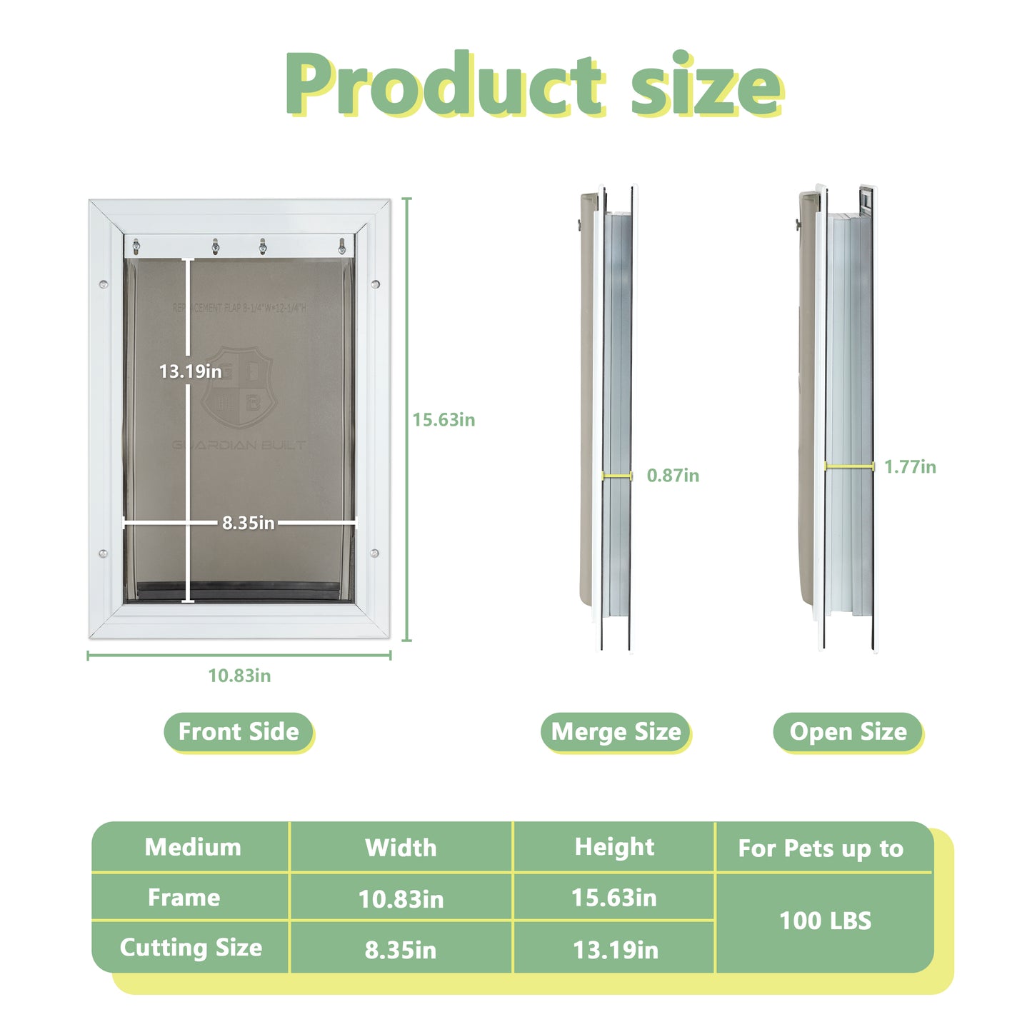 Freedom Aluminum Dog and Cat Door - Durable Frame