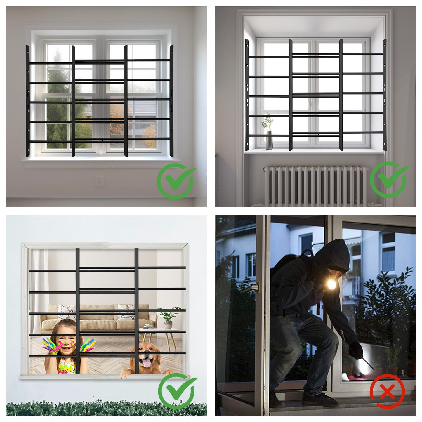 Hinged 4-Bar Window Guard
