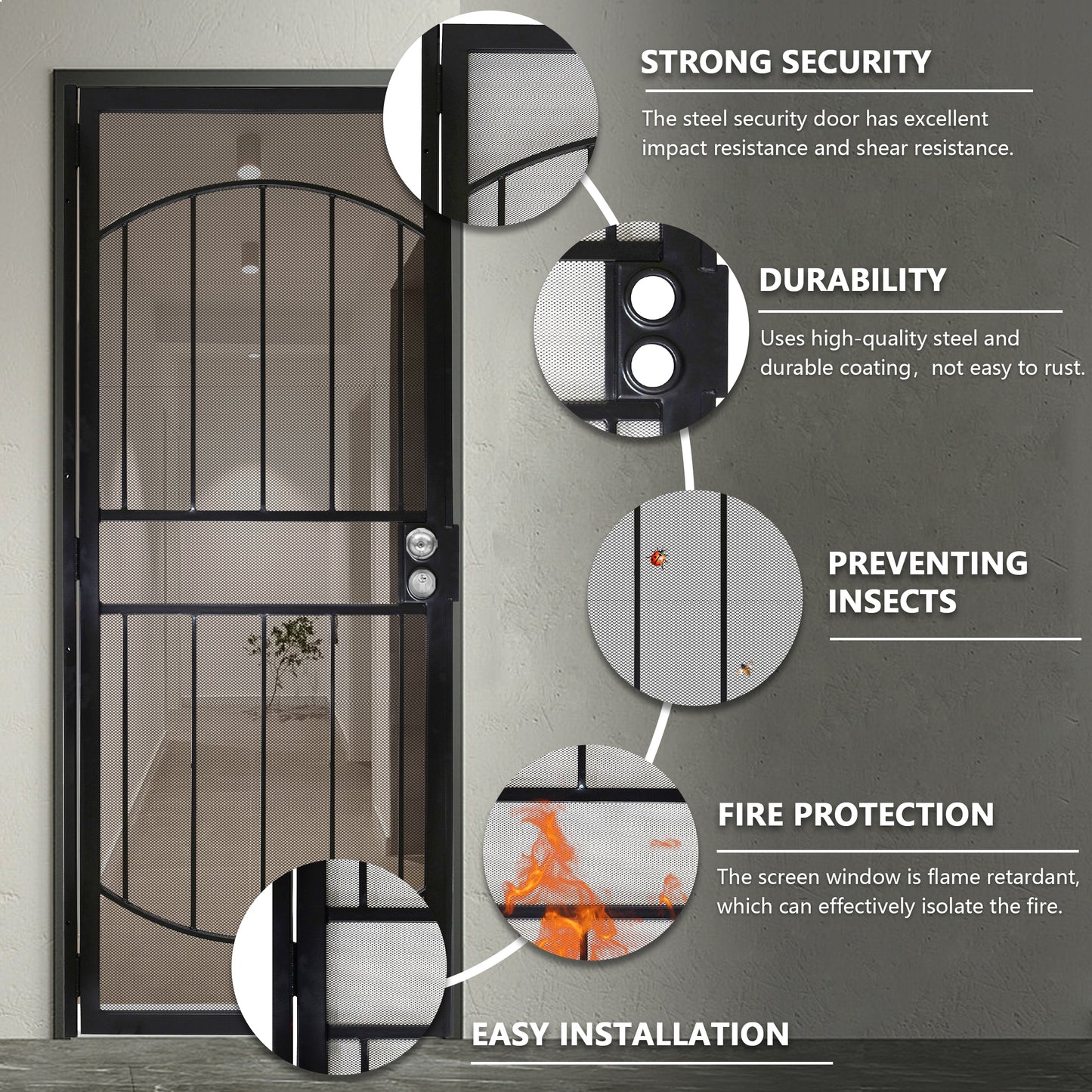 Security Screen Door #A6844 (Will not ship)