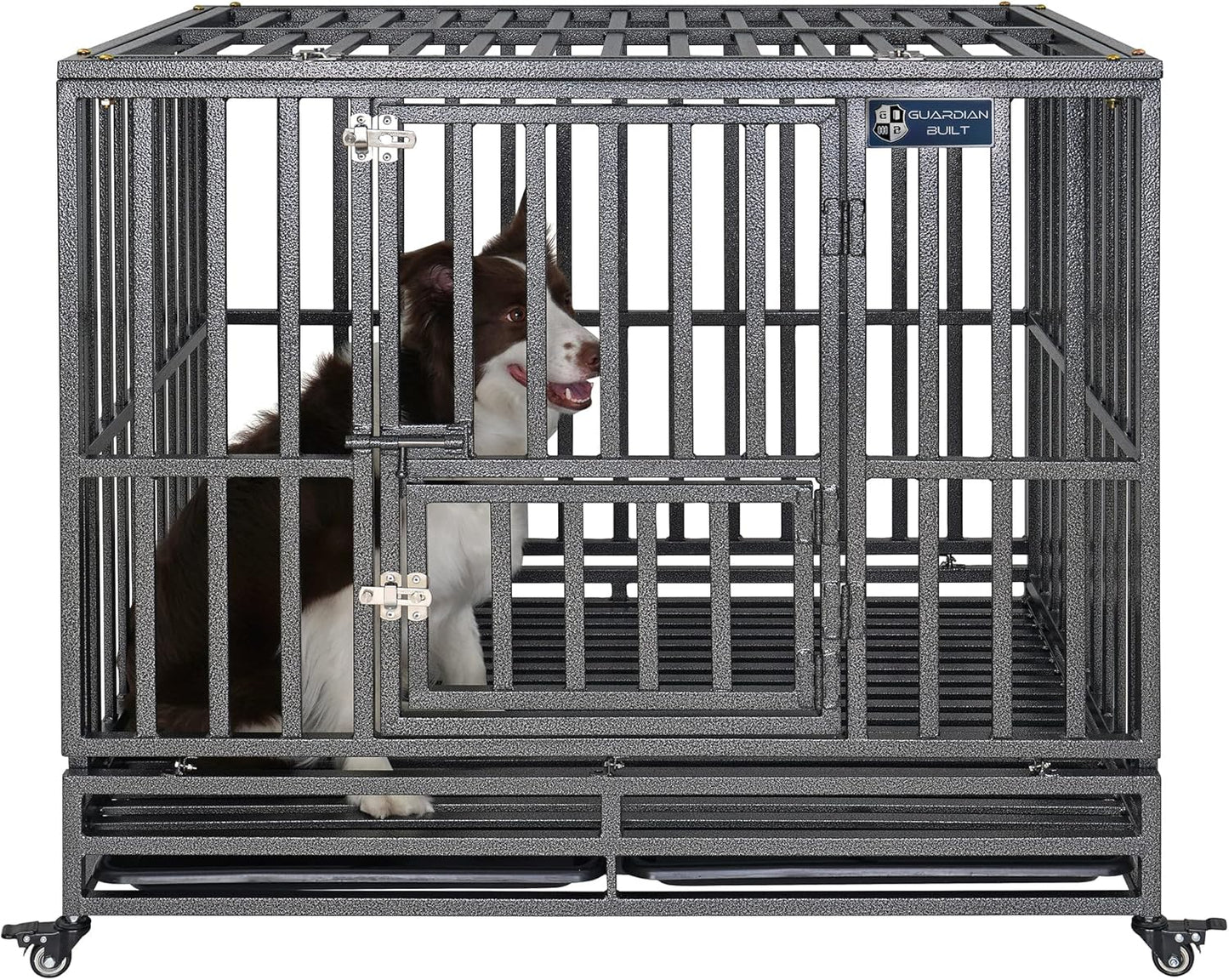 Heavy Duty 42 Inch Dog Pet Crate Cage Kennel with Wheels