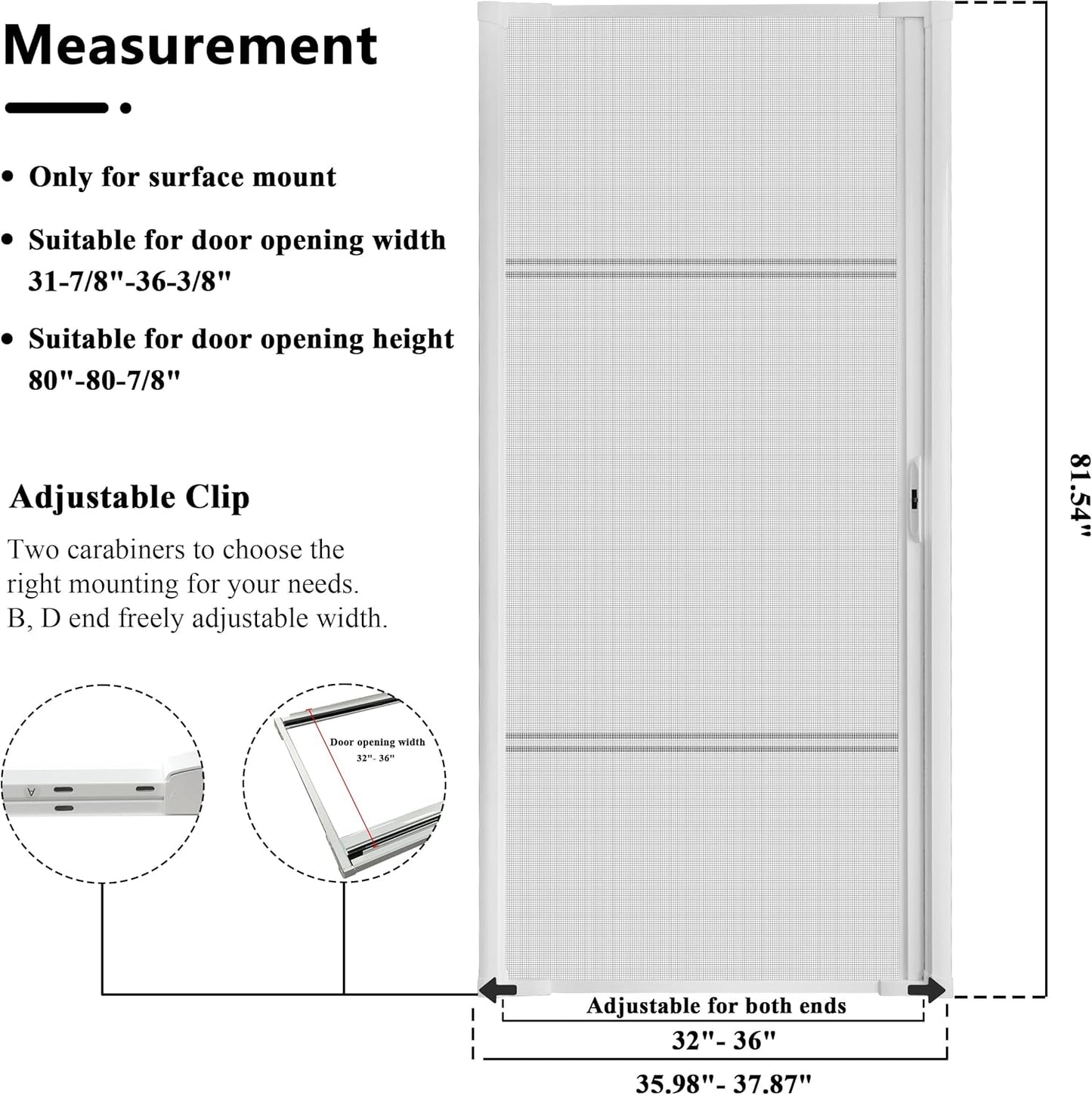 Retractable Screen Door Retractable Screen Doors for Single Door (36 X 80)